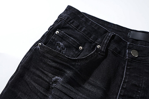 Jeans para Hombre de Alta Calidad, Algodón Grueso, Estilo Vintage, Desgastados, Marca de Moda, Retro, Corte Recto, Ajustados - Product Image 2