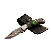 Couteau de poche pliant en acier Damas de qualité industrielle, manche en bois Pakka, système de verrouillage arrière, facile à transporter, garantie 3 ans