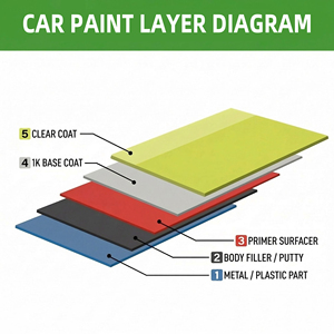 Peinture automobile acrylique 2K de haute qualité pour retouche de carrosserie, finition brillante, séchage rapide - Product Image 4