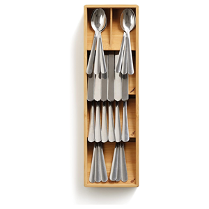 Organizador de Bambú Pequeño de 5 Compartimentos, Multifuncional y Minimalista, para Cajones de Cocina, para Cubiertos y Utensilios - Product Image 4