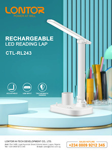 LONTOR RL243モダンな充電式LEDデスクランプウォームホワイトライトフレキシブルE26電球ベースABS/プラスチックボディバッテリー読書室用 - Product Image 2