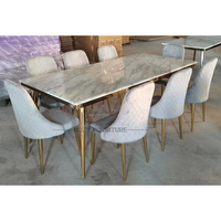 Meuble de salle à manger de luxe, Table à manger rectangulaire en marbre noir