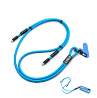Cordon de téléphone antivol 2 en 1 avec câble de charge |   Sangle de transport en polyester 60W 3A Type-C PD à charge rapide pour cadeau promotionnel