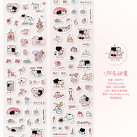 1 Rouleau de Ruban Adhésif Découpé Série Kitty Life Diary Partie 2, Ruban Adhésif Pailleté Motif Petit Nez Adorable, Autocollants pour Journal