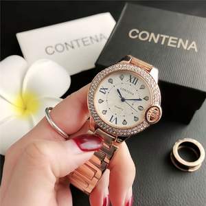 Reloj de pulsera de cuarzo premium de acero inoxidable de lujo para mujer, estilo Felgen, con diamantes incrustados, estilo moissanita. - Product Image 5