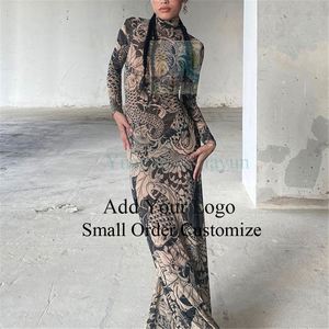 Vestido <span class=keywords><strong>de</strong></span> Noche <span class=keywords><strong>de</strong></span> <span class=keywords><strong>Fiesta</strong></span> para Mujer, Nuevo Modelo 2026, Económico, <span class=keywords><strong>de</strong></span> Moda, con Diamantes, <span class=keywords><strong>de</strong></span> Malla Transparente y Manga Larga con Abertura - Product Image 2