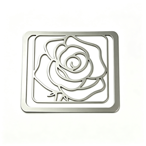 Marcapáginas de metal con diseño de rosa, marcapáginas de metal reutilizable de estilo clásico, logotipo personalizado disponible - Product Image 1
