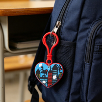 Porte-clés en PVC souple en forme de cœur à motif toile d'araignée, promotionnel, personnalisé, dessin animé, pendentif de sac, promotion en gros