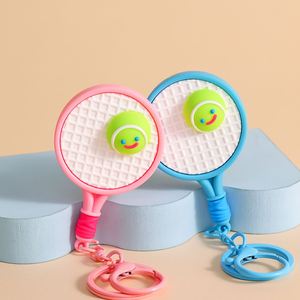 Wholesale Creative Tennis Racket Keychain, Novelty Sports Gift Bag Hanger for Backpack, Mini Tennis <b>Accessory</b> - Product Image 1