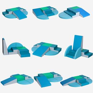 Équipement de divertissement intérieur de haute qualité, 6 pièces, couverture en cuir PU, mousse souple, jouets d'escalade lavables pour enfants, utilisation à domicile - Product Image 2