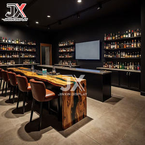 مصنع مخصص راتنجات الإيبوكسي مستطيلة بإضاءة ليد طاولة نهر أثاث متجر بار قهوة مطعم تصميم طاولة عرض التجزئة - Product Image 2