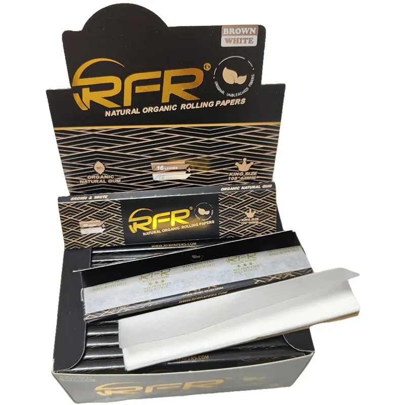 RFR Custom Smoking Paper King Size Slim Slow Burning Smoking Unbleached Rice Paper