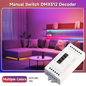 VonewStar T13 Interruptor de Panel Táctil de Vidrio Montado en la Pared con 4 Zonas RGB RGBW, Controlador Maestro <span class=keywords><strong>DMX</strong></span> 512, Control Remoto RF Inalámbrico de 2.4G - Product Image 1