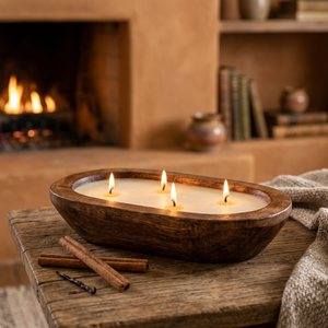 Vente en gros de porte-bougie en bois de manguier rustique, fabricant de bols à bougies en bois, fournissant à un prix très compétitif - Product Image 1