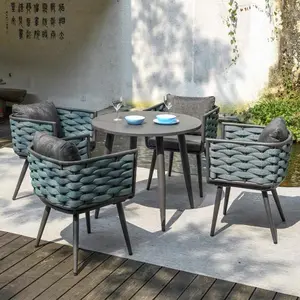 Restaurant Shopping Mall Outdoor Rattan Woven Modern Simple Design Sofa Coffee Table Table A Set Of Outdoor Furni