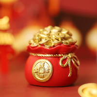 Sachets porte-bonheur en résine, figurines Feng Shui, ensemble de décoration pour le bureau et la maison, cadeau de prospérité et de bénédiction pour le Nouvel An