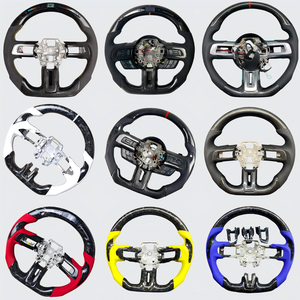 พวงมาลัย A1ฟอร์ดมัสแตง2015-2017, พวงมาลัยคาร์บอนไฟเบอร์ทรงดีหนังตะเข็บแดงออกแบบได้เองสำหรับรถสปอร์ต - Product Image 5