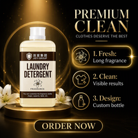 Lessive liquide OEM en pot droit, parfum crème perlée, longue durée, fraîcheur persistante, produits de nettoyage