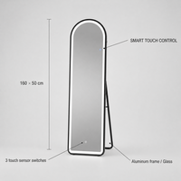 Miroir sur pied intelligent à éclairage LED intégré pour salle de bain, salon et maison