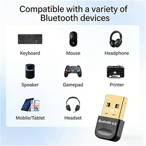 Adaptador USB Bluetooth 6.0, Mini <span class=keywords><strong>Dongle</strong></span> USB Inalámbrico para PC, Altavoz, Teclado, Ratón, Controlador de Juegos - Product Image 5