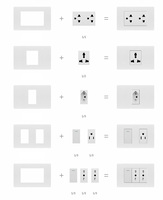 Enchufe de Pared Multifuncional Negro Serie TEP 118 con Interruptor, Panel de PC, Tipo Americano, Interruptor de Luz Simple o Doble