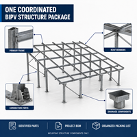 Estructura de Acero Prefabricada de Ingeniería Proyecto a Medida con Planos y Lista de Materiales Coordinada para Techos Solares Integrados