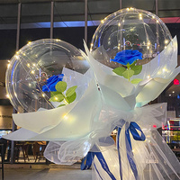 Ballon lumineux LED Bouquet de roses transparent Bobo Ball Rose Cadeaux ballons pour fête d'anniversaire Saint-Valentin Décoration de mariage