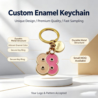 Wholesale Custom Enamel Keychain Number 8 Metal Vibrant Color Promotional Gift OEM Custom Logo Small MOQ Fast Sampling