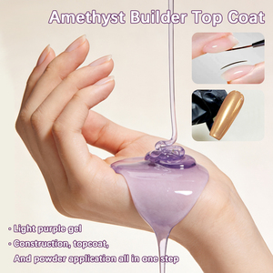 HS Private Label OEM Logo Personalizzato Barattolo da 15g Conforme UE Senza HEMA TPO Basso Contenuto MEHQ Gel Unghie Soak Off UV LED Amethyst <span class=keywords><strong>Builder</strong></span> Top Coat - Product Image 3