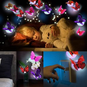 Adhesivos Decorativos para Pared, Luz Nocturna LED 3D con Forma de Mariposa, Material Plástico, Personalizable con Temática de Fiesta - Product Image 3