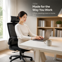 Fauteuil ergonomique moderne en mousse avec hauteur réglable et base pivotante pour bureau à domicile et chambre