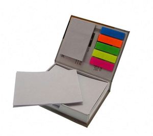 Eco Mini Stowaway Sticky Jotter With <b>Pen</b> 5 Assorted Neon Sticky Flags Perforated Cardboard Paper <b>Pen</b> Nestled in Die-Cut Slot - Product Image 2