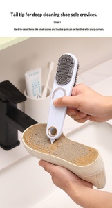 Wholesale Double-Sided Shoe Brush Soft Bristled Cleaning <b>Silicone</b> Head Long Handle Clothes Shoes Household Cleaner <b>Tools</b> - Product Image 2