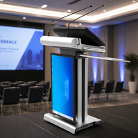 Podio Multimedia Digital con Pantalla Táctil de 23.8 Pulgadas, Podio con Sistema de Pantalla Táctil para Conferencias