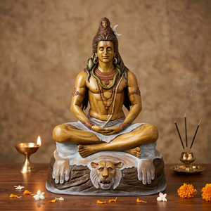 Estatua Grande de Resina del Dios Shiva en Meditación, 48 Pulgadas |   Mahadev Sentado, Ídolo Nirmala, Artesanía, Diseño Art Deco para el Hogar y la Oficina - Product Image 1