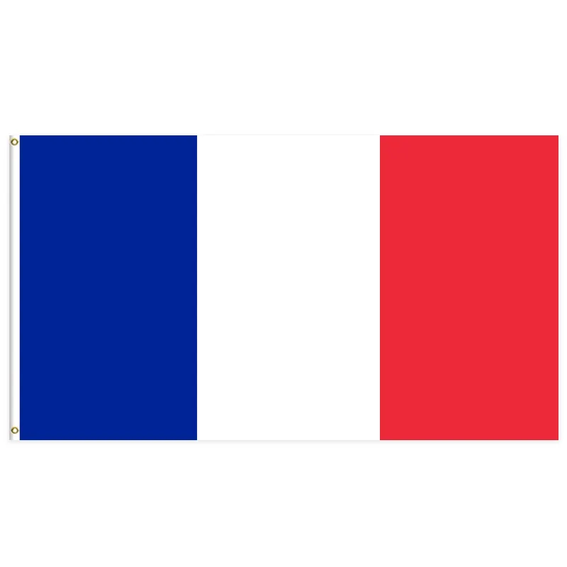 Özel baskılı tek taraflı 3x5ft fransa bayrağı, tüm ulusal afişler ve ekran bayrakları için özelleştirilebilir.