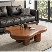 Nordique Moderne De Luxe En Bois Massif Canapé Côté Table Basse Petite Fleur Forme Creative Loisirs Centre Table pour Salon