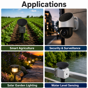 Panneau <span class=keywords><strong>solaire</strong></span> SMT rond OEM sur mesure 1,3W 5V, cellule Sunpower flexible avec ruban adhésif pour traceur GPS, IoT, éclairage de jardin - Product Image 4