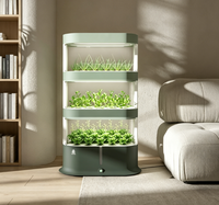 Système de culture aéroponique élégant à 3 niveaux avec lumière LED et pompe pour la culture intérieure d'herbes et de laitues