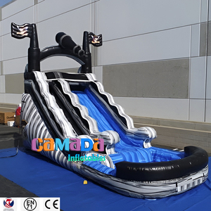 Toboggan gonflable de plongée Tiki en marbre orange Toboggan gonflable Toboggan aquatique en cocotier - Product Image 4