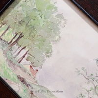 Peintures murales de paysages européens et de fleurs, impression vintage shabby chic, cadre en bois, haute définition, pour mariage