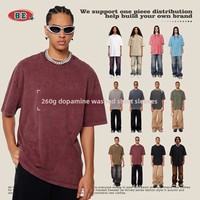 Kaos Pria Vintage Ukuran Besar 260Gsm Katun Tebal Polos Streetwear Bernapas Grosir Cetak Kosong