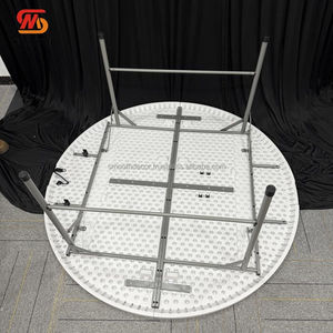 SMOOTH Factory Price Popular Product Light Metal <b>White</b> Round Banquet Party Wedding Outdoor <b>Dining</b> Luxurious Durable <b>Table</b> - Product Image 5