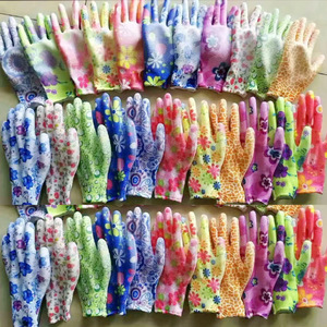 PU Heat-Transfer Printed Finger <b>Gloves</b> <b>Thin</b> Breathable Dry Wear-Resistant Non-Slip Anti-Static Touchscreen Wrist-Length Floral - Product Image 1