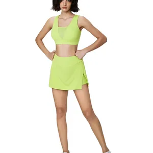 New lulu anti-slip sports short skirt women's high waist slimming lulu yoga half skirt outdoor fashion lulu tennis skirt