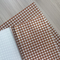 Papier d'emballage floral en gros, motif rétro marron café à carreaux, accessoires pour bouquets d'automne