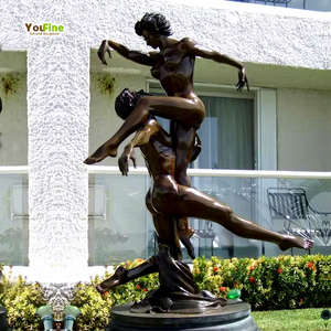 Scultura Moderna in Bronzo YouFine di Coppia Acrobatica, Statua Astratta di Danzanti per Decorazione di Hotel, Giardini e Spazi Esterni - Product Image 1