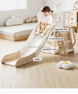 Juego de Columpios y Tobogán de Plástico HDPE con Forma de Casa para <span class=keywords><strong>Niños</strong></span>, Parque Infantil Interior, Guardería, Centro Comercial - Product Image 3