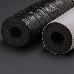 Nitrile rubber insulation foam pipe with UV film cover elastomeric foam pipe with polymer film for thermal insulation