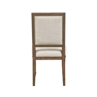 Chaise de salle à manger contemporaine en bois massif avec siège en cuir et tissu imperméable, mobilier de maison